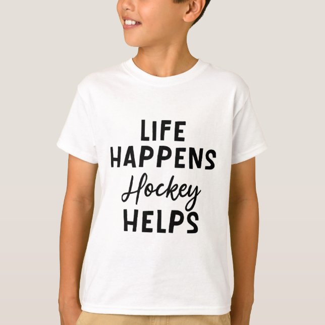 Livet Händer Hockey Hjälper _5  T Shirt (Framsida)