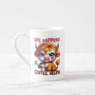 Livet Händer Kaffe Hjälper Benporslin Mugg