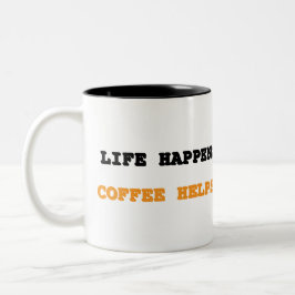 Livet Händer. Kaffe Hjälper. kaffemugge Två-Tonad Mugg