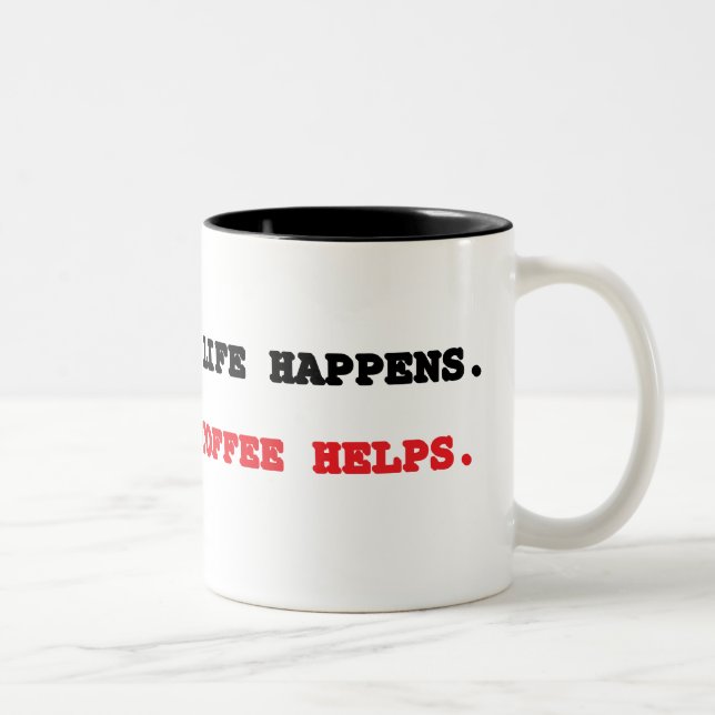 Livet Händer. Kaffe Hjälper. kaffemugge Två-Tonad Mugg (Höger)