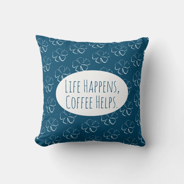 Livet Händer, Kaffe Hjälper. Kudde (Framsida)