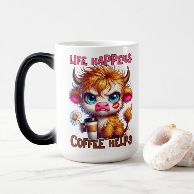 Livet Händer Kaffe Hjälper  Magisk Mugg (Med munk)