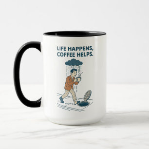 Livet händer, kaffe hjälper premien Mugg