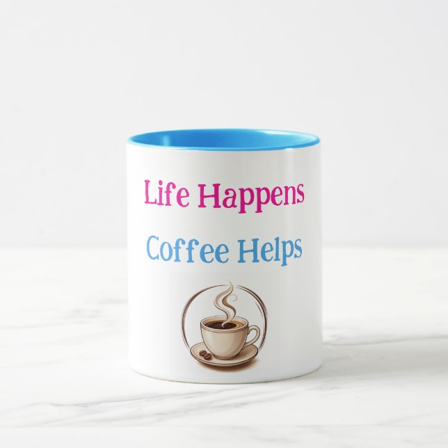 Livet Händer, Kaffe Hjälper Rolig Kaffeälskare  Mugg (Center)