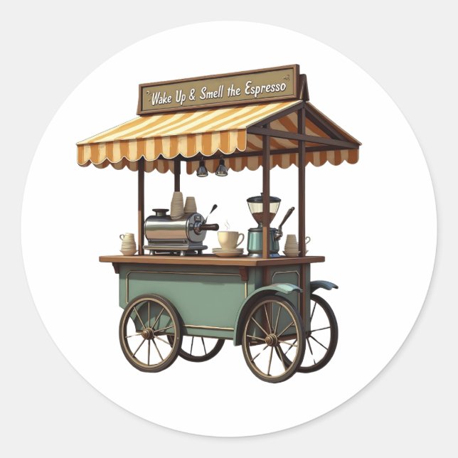 Livet händer, kaffehjälpen runt klistermärke (Framsida)