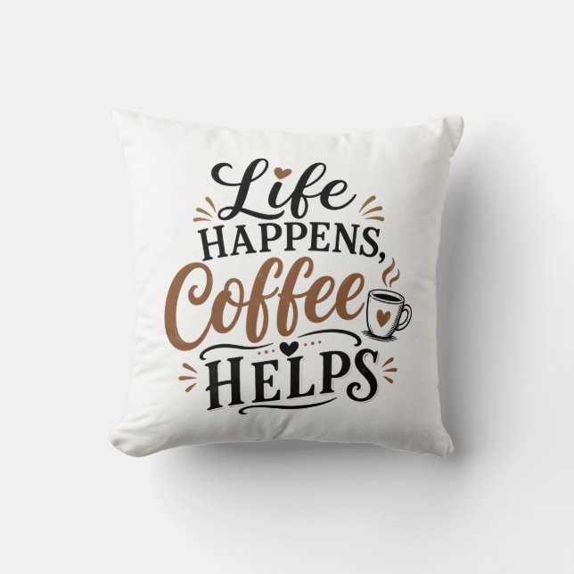 Livet Händer Kaffet Hjälper Kudde (Framsida)