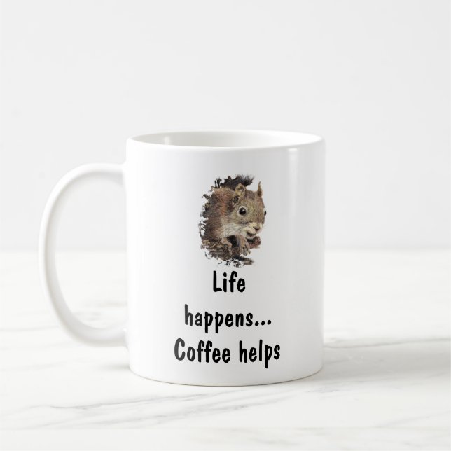 Livet händer, kaffet hjälper till att inspirera ti kaffemugg (Vänster)