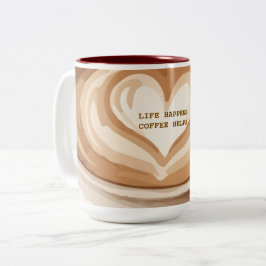 Livet Händer Kaffet Hjälper Två-Tonad Mugg