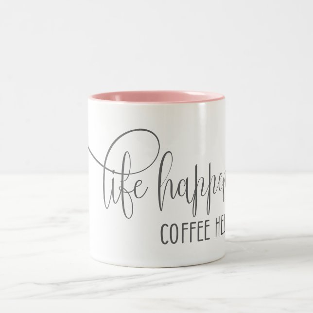 Livet Händer Kaffet Hjälper Två-Tonad Mugg (Center)