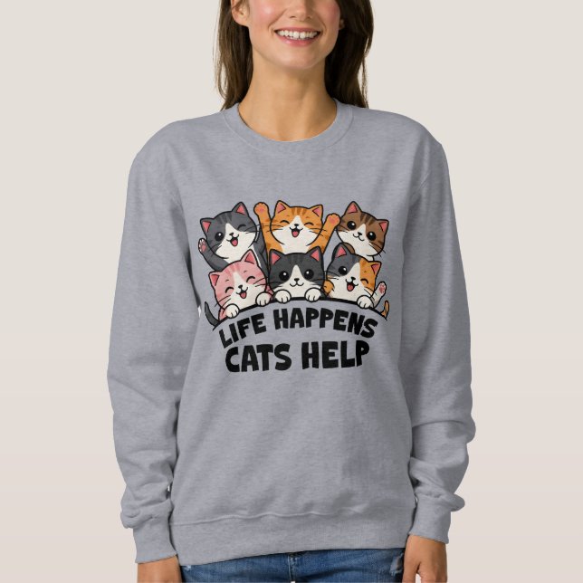 Livet Händer Katter Hjälper T Shirt (Framsida)