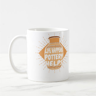 Livet Händer Krukmakeri Hjälper Hobby Krukmakare P Kaffemugg