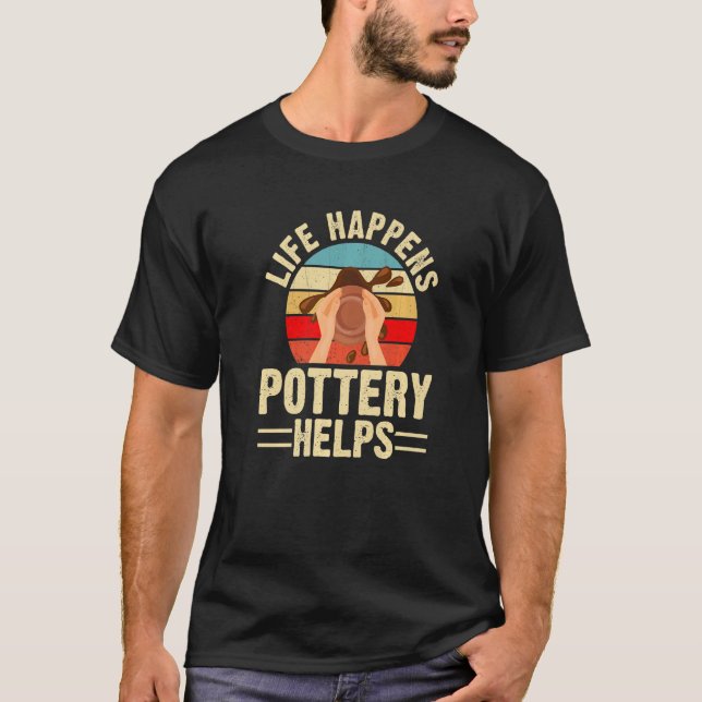 Livet Händer Krukmakeri Hjälper  Keramisk Lera Til T Shirt (Framsida)