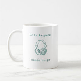Livet Händer Musik Hjälper | Roligt Musikälskare P Kaffemugg