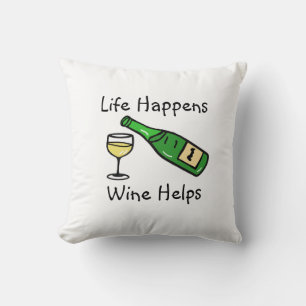 Livet Händer, Vin Hjälper Roliga Citat Hem Dekor Kudde