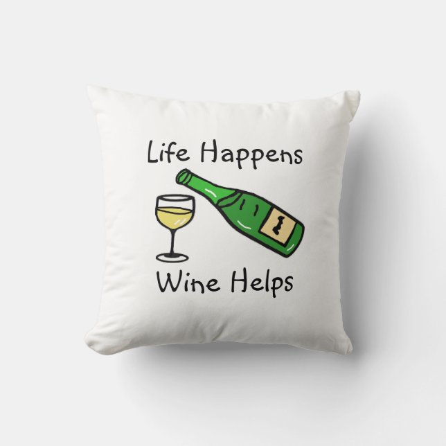 Livet Händer, Vin Hjälper Roliga Citat Hem Dekor Kudde (Framsida)
