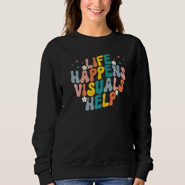 Livet Händer Visuals Hjälper Retro Groovy Specialu T Shirt (Framsida)