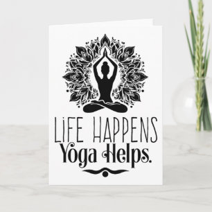 Livet Händer Yoga Hjälper Söt Motivation Yoga Gåvo Kort