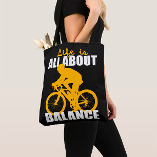 Livet handlar bara om att balansera cykling Motive Tygkasse
