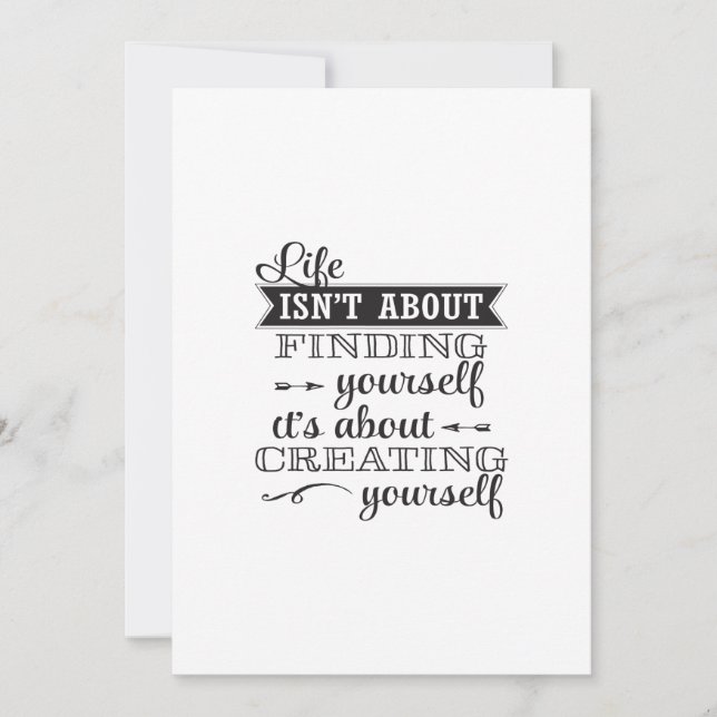 Livet handlar inte om att hitta sig själv.. inbjudningar (Framsida)