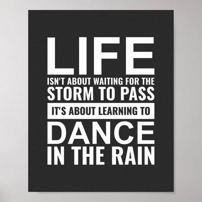 Livet handlar inte om att vänta på inspiration poster (Framsidan)