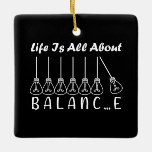 Livet handlar om balans motivationsinspiration julgransprydnad keramik