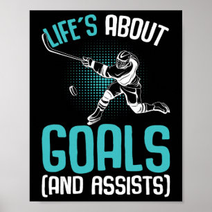 Livet Handlar Om Mål Hockeyspelare Ishockey Ungdom Poster