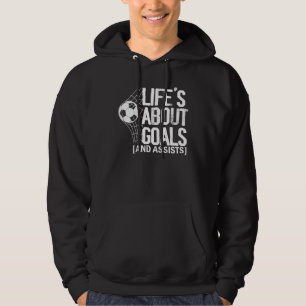Livet Handlar Om Mål Och Assist Futbol Fotboll 18 Hoodie