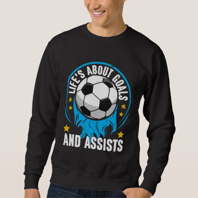 Livet Handlar Om Mål Och Assist Passningar Rolig F Lång Ärmad Tröja (Framsida)