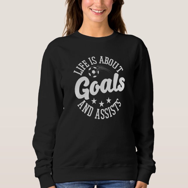 Livet handlar om mål och assistenter t shirt (Framsida)