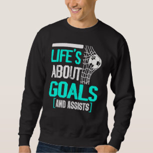 Livet Handlar Om Mål Och Assists Futbol Fotboll 10 Lång Ärmad Tröja