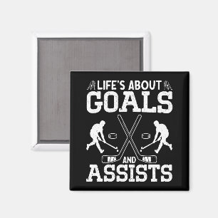 Livet handlar om mål och hjälper Ice Hockey Älskar Magnet