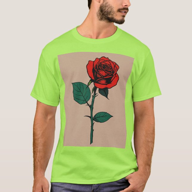 Livet i Bloom - Minimalistiskt Ro Stencil T-Shirt (Framsida)
