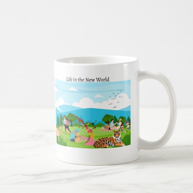 Livet i den nya världen kaffemugg (Höger)