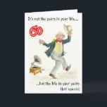 "Livet i dina år" 60:e födelsedagskortet Kort<br><div class="desc">Ett 60-årskort för en man med en penna och tvättar designen av en man som dansar till musik från en grammofon. Citatet kommer från Abraham Lincoln. Se även matcha mugg.</div>