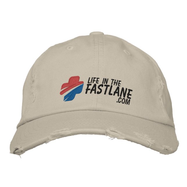 Livet i Fast Lane Hat (ljus) Broderad Keps (Framsida)