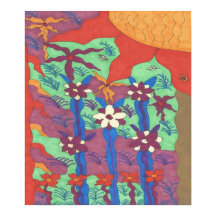 Livet i Garden Abstrakt Art Poster Skriv ut