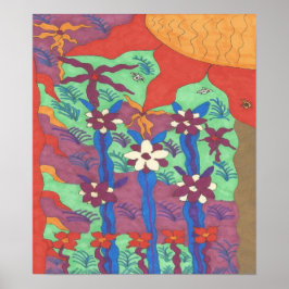 Livet i Garden Abstrakt Art Poster Skriv ut