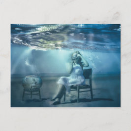 Livet i Goldfish Bowl surreal konst Vykort