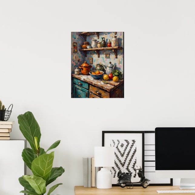 Livet i köket, lantlig stilleben poster (Hemmakontoret)