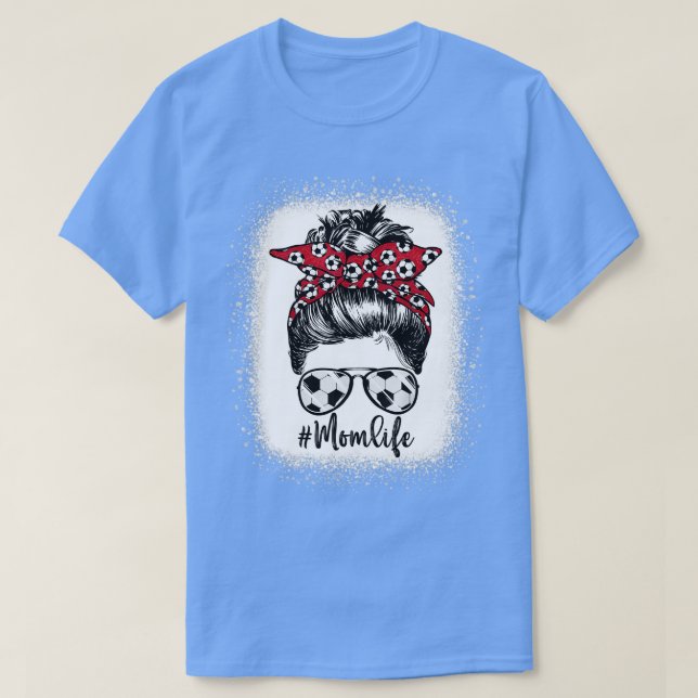 Livet i Mamma utan leopard och Messy Bun Playe T Shirt (Design framsida)