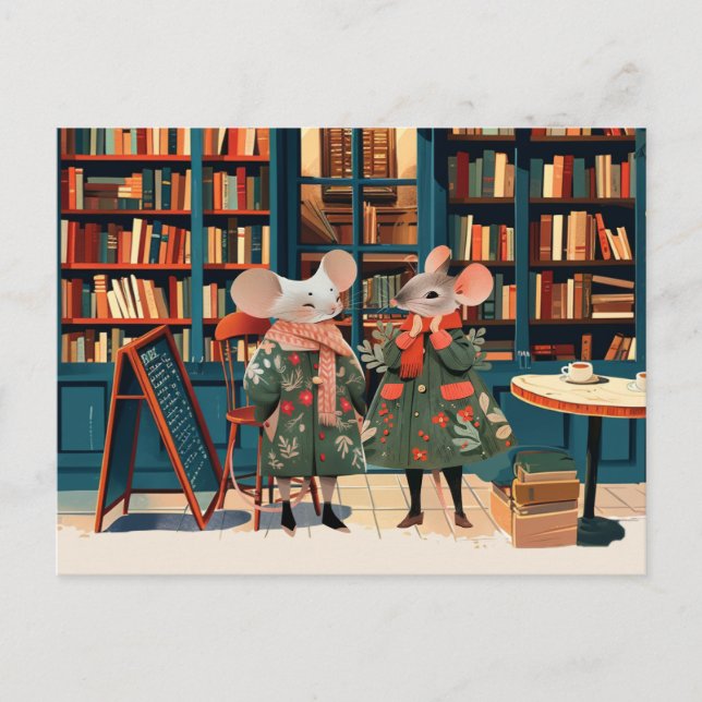 Livet i Mice Town - Booklovers Chitchat Vykort (Framsida)