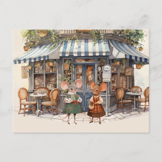 Livet i Mice Town Series vykort - Låt oss dricka t (Framsida)