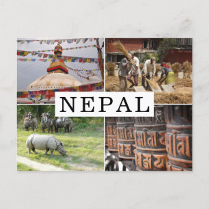 Livet i Nepal-turnéfotokollage Vykort