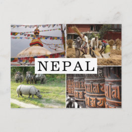 Livet i Nepal-turnéfotokollage Vykort
