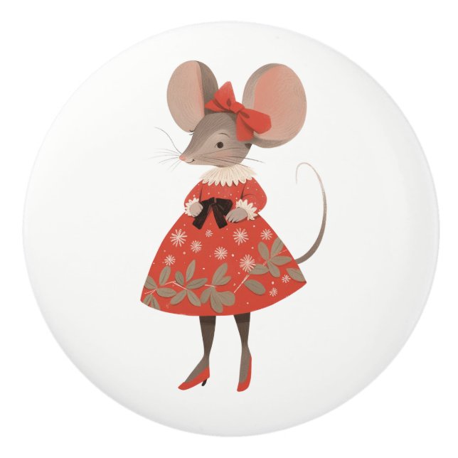 Livet i sorten Mice Series # 2 Ceramic pull Knopp (Framsidan)