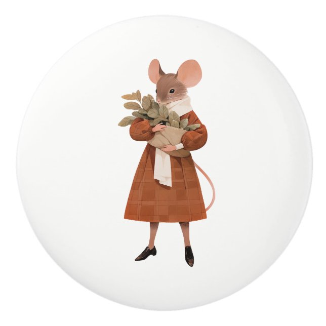 Livet i sorten Mice Series # 9 Ceramic pull Knopp (Framsidan)
