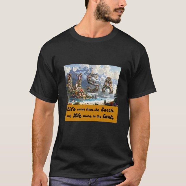 Livet kommer från jorden t shirt (Framsida)