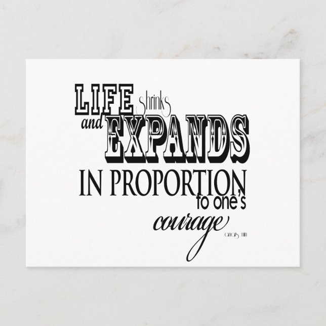 Livet krymper och växer ... Anais Nin Vykort (Framsida)