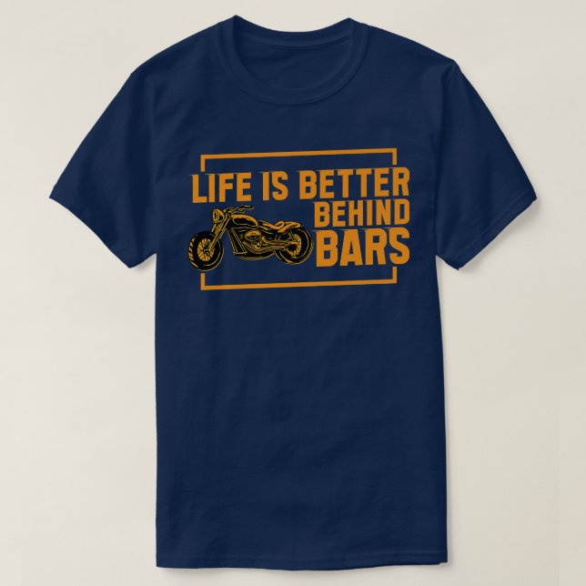 Livet ligger bättre bakom Pub cykelmotor T Shirt (Design framsida)