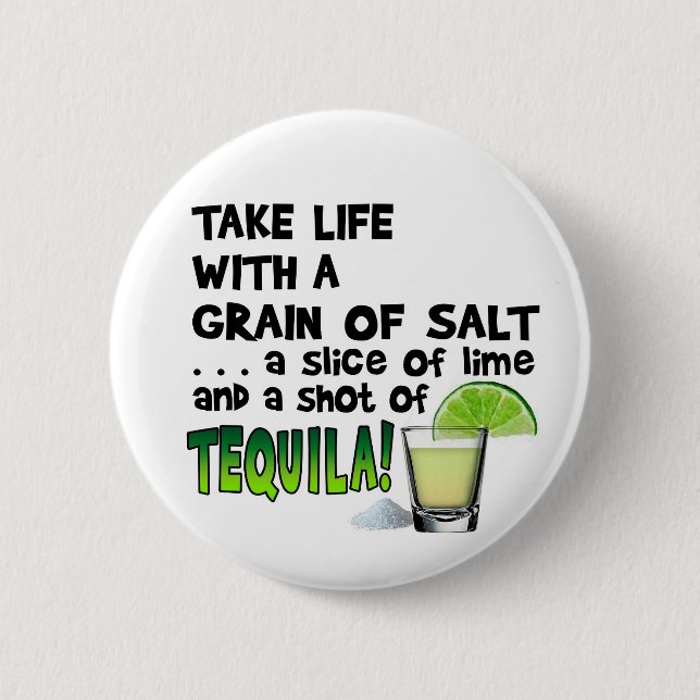 Livet, Lime, Salt, TEQUILA! Cocktail Humor Knapp (Framsida)